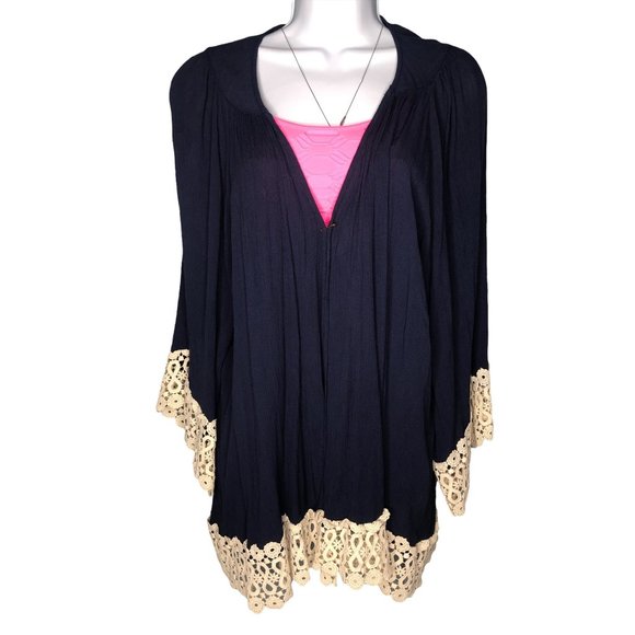 Wet seal blue lace detail cardigan - Picture 1 of 6